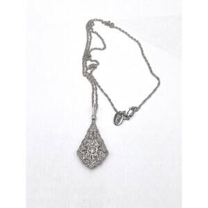 Stauer 925 Necklace Chain Pendant Sterling Silver CZ